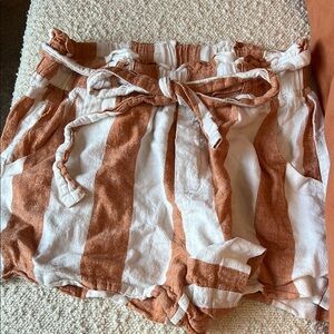 Thread & Supply High Waist Rosy-Tan and White Shorts